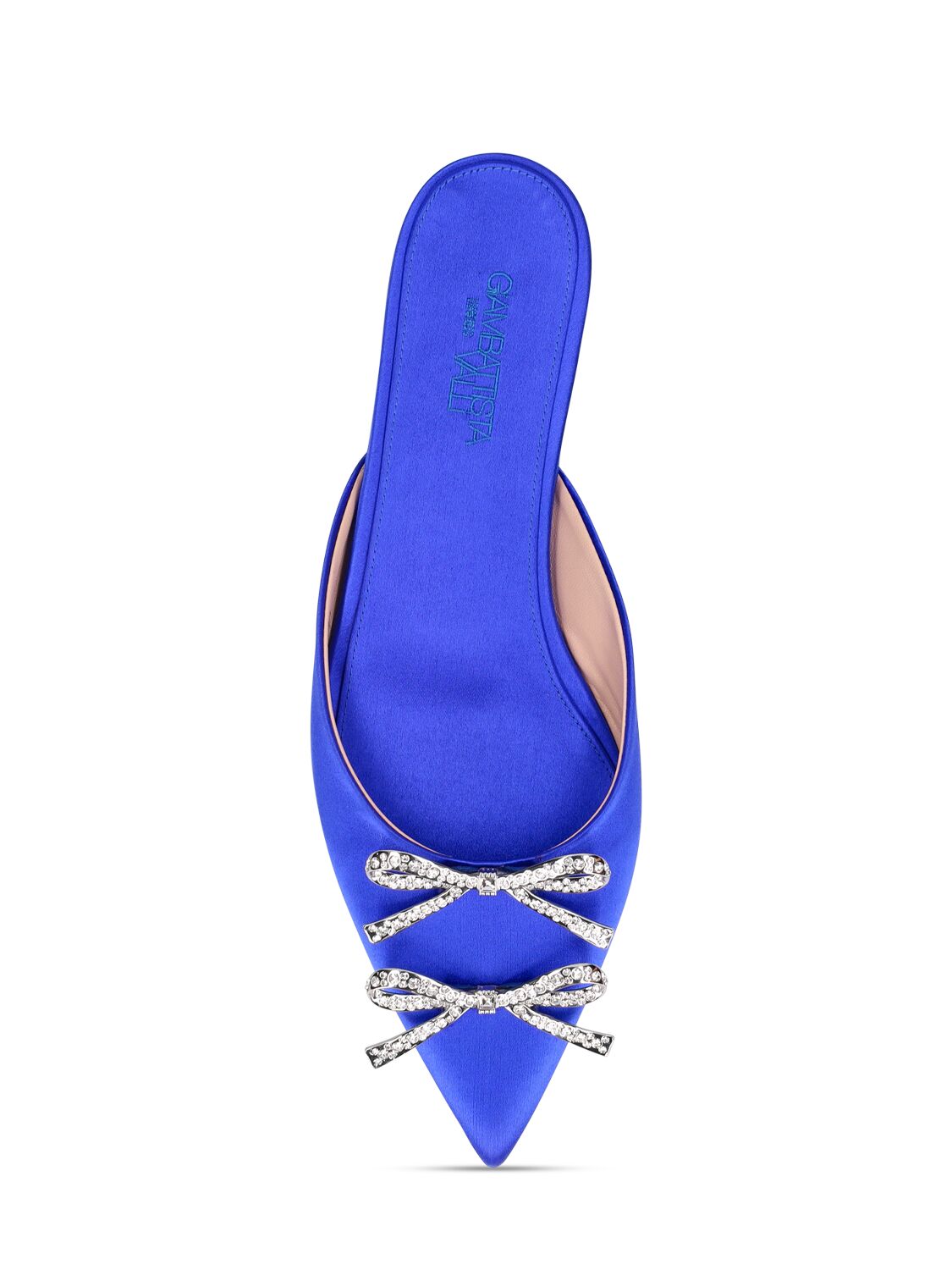 Giambattista Valli Verzierte Slippers Aus Satin In Electric Blue