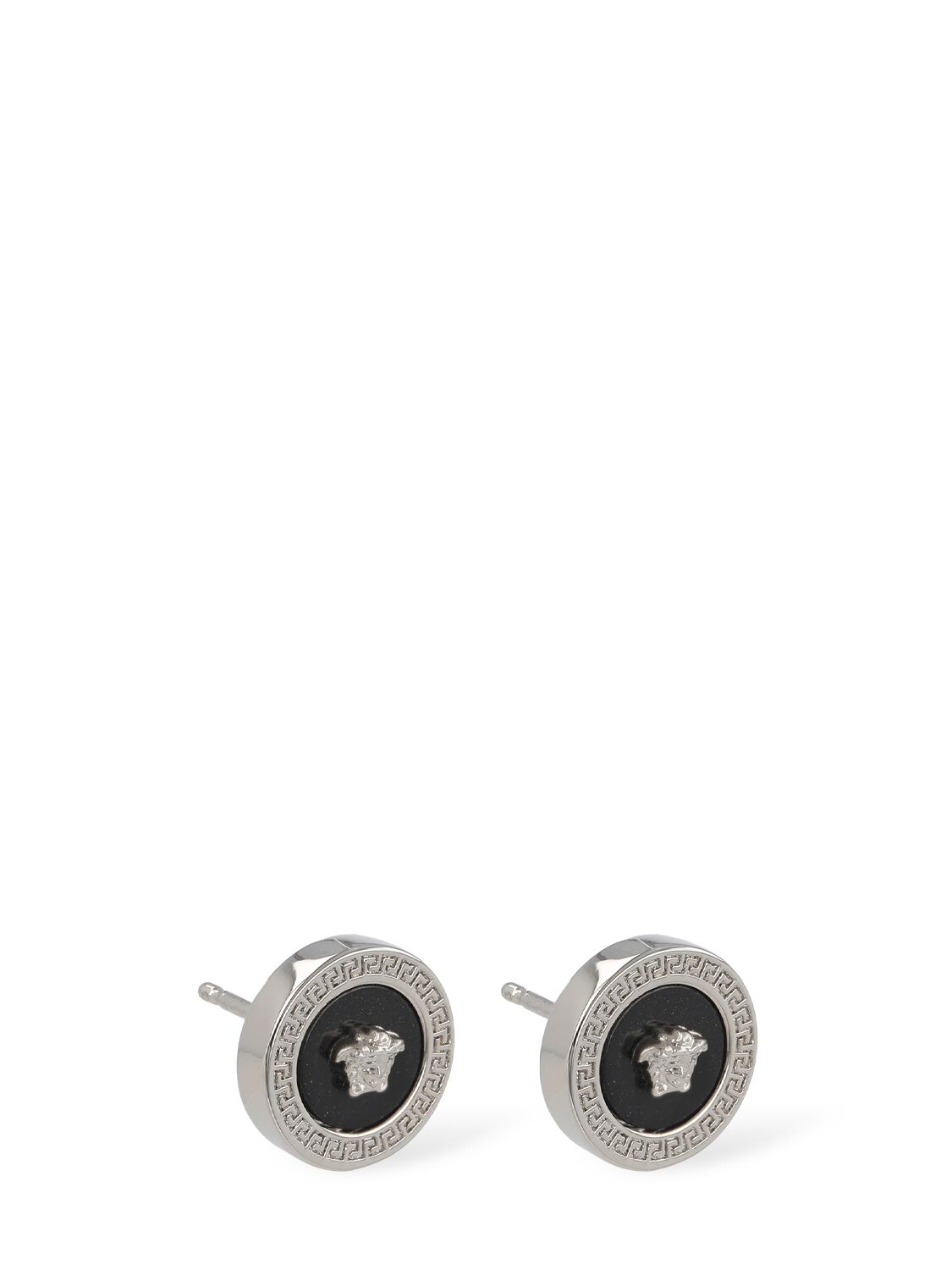 VERSACE METAL LOGO EARRINGS 