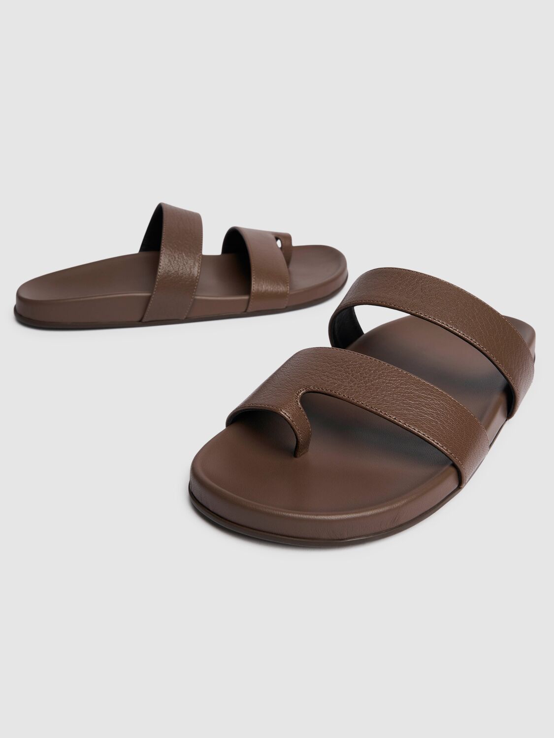 Shop The Row Hugh Leather Sandals In Light Brown