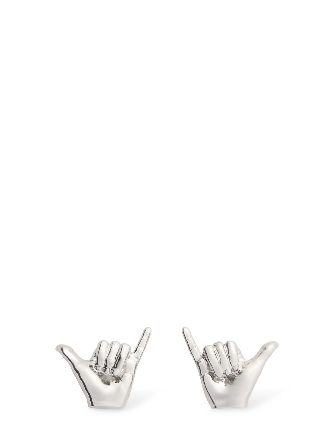 Y/project Silver Mini Shaka Earrings In Shiny Silver