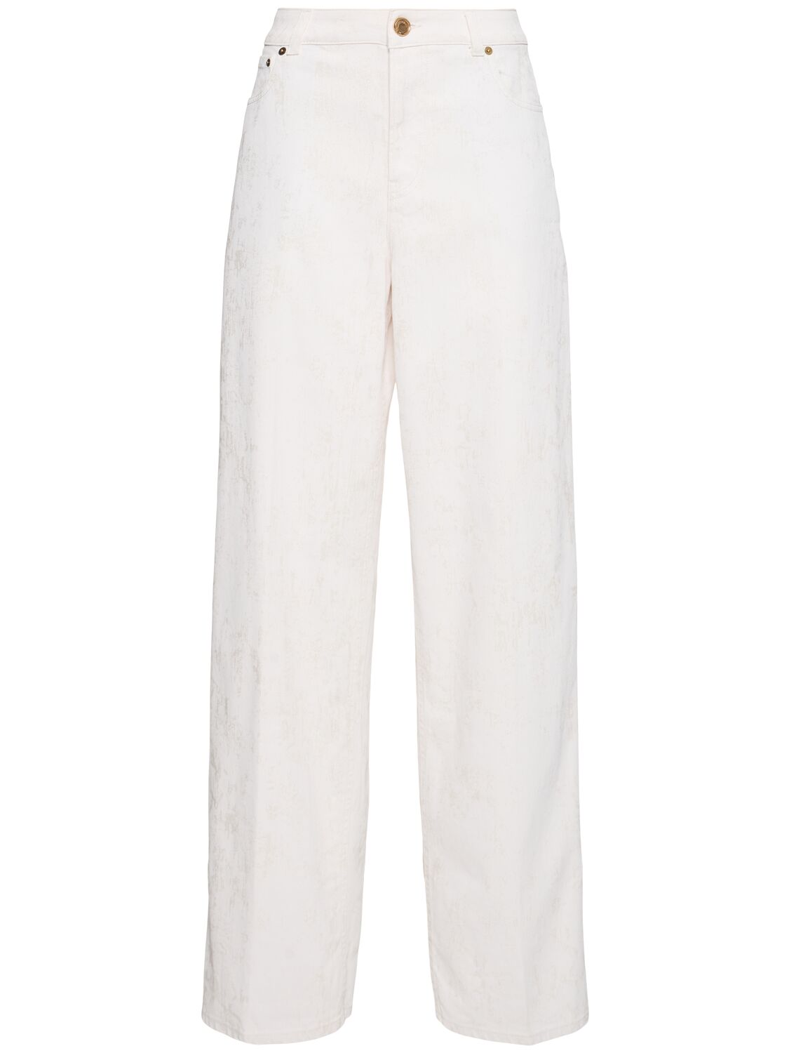 Roberto Cavalli Stretch Denim Wide Jeans In White