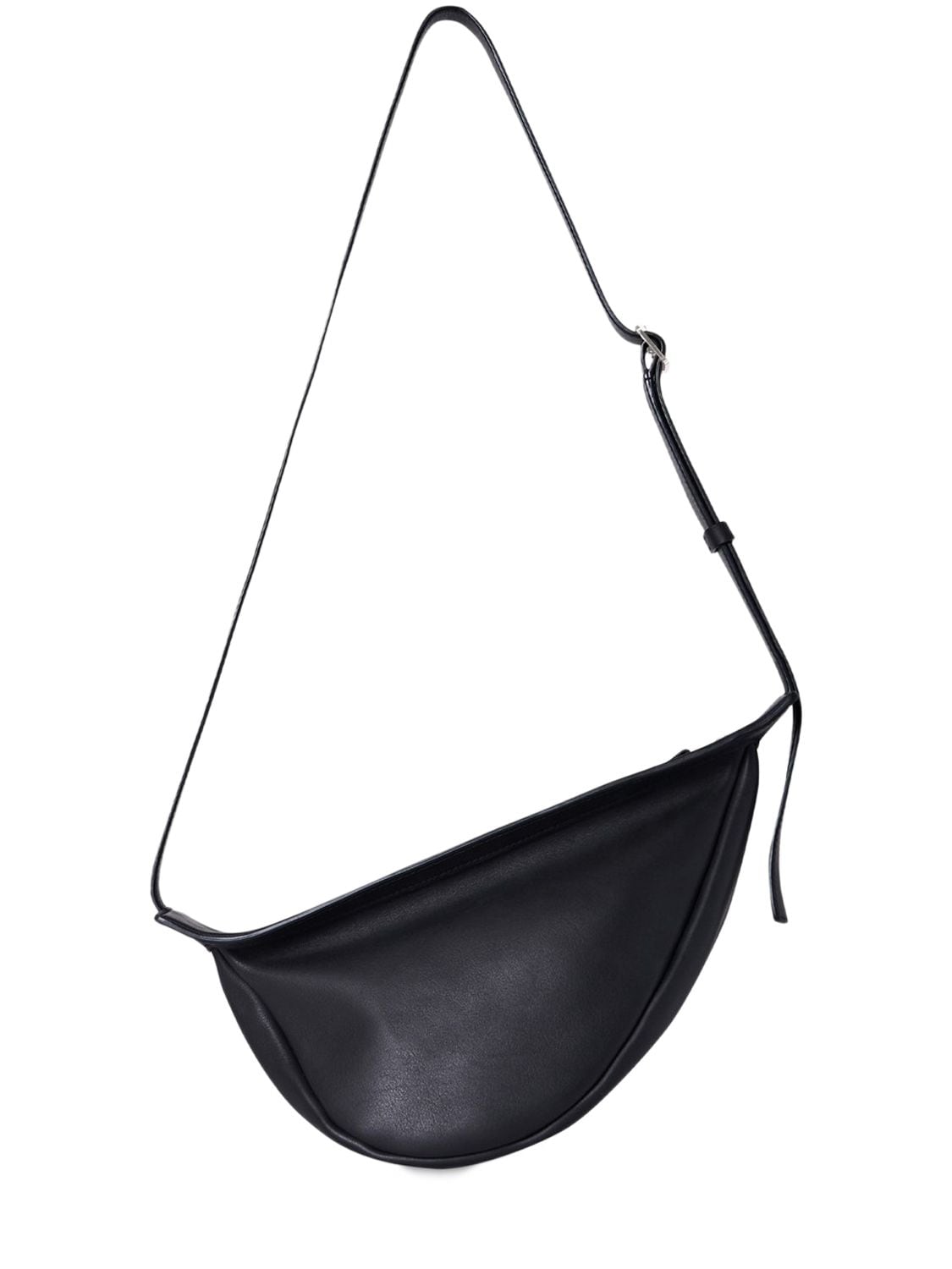 Shop The Row Small Slouchy Banana Grain Leather Bag In Black