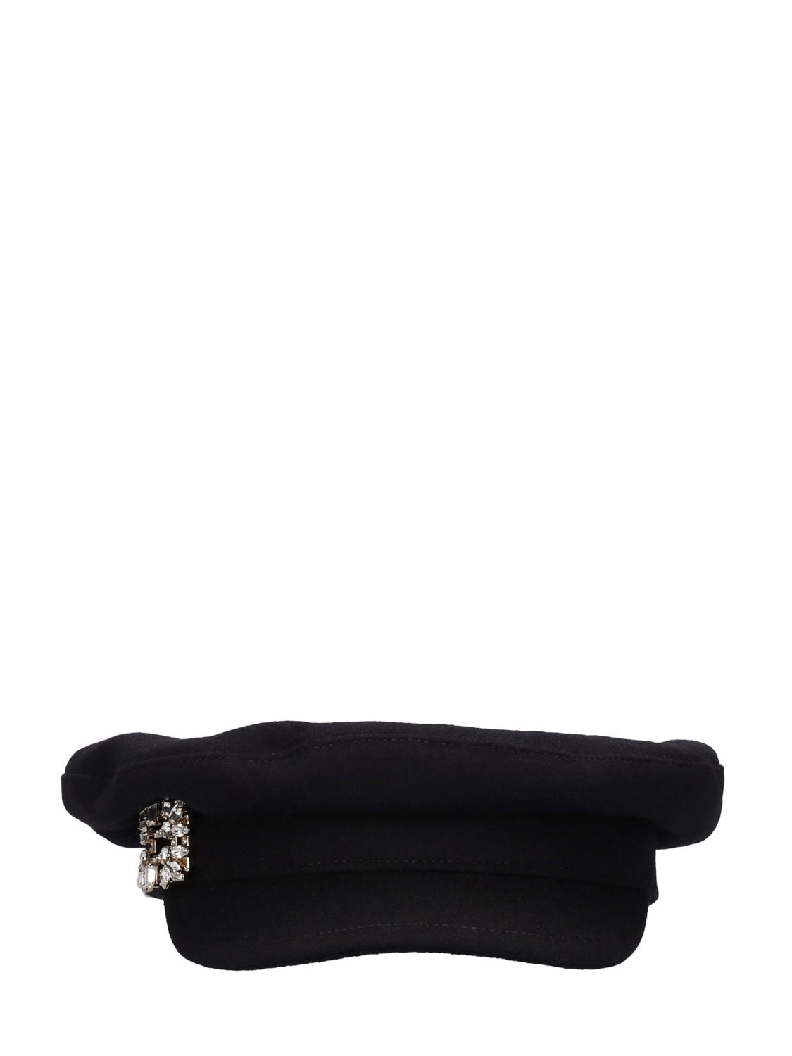Roger Vivier Rv Crystal Broach Sailor Cap In Black